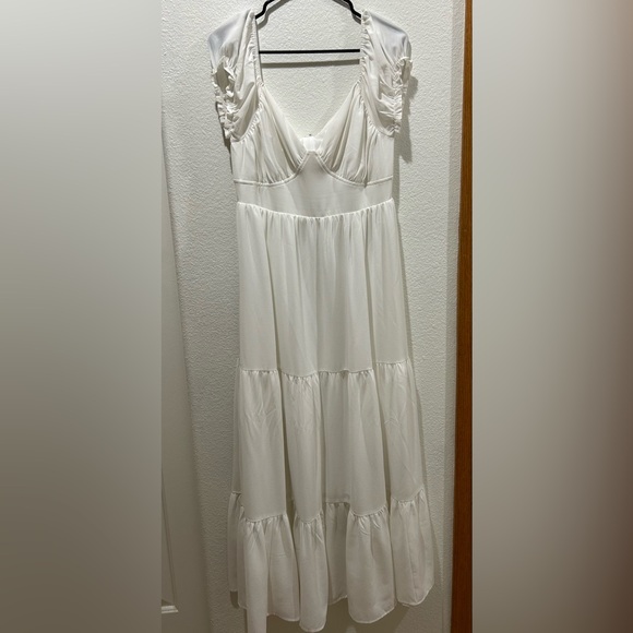 Ivory Ruffle Maxi Dress - Picture 4 of 8